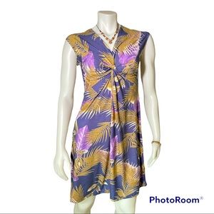 NWOT Sansara Sleeveless Topical Print Summer Dress Size M
